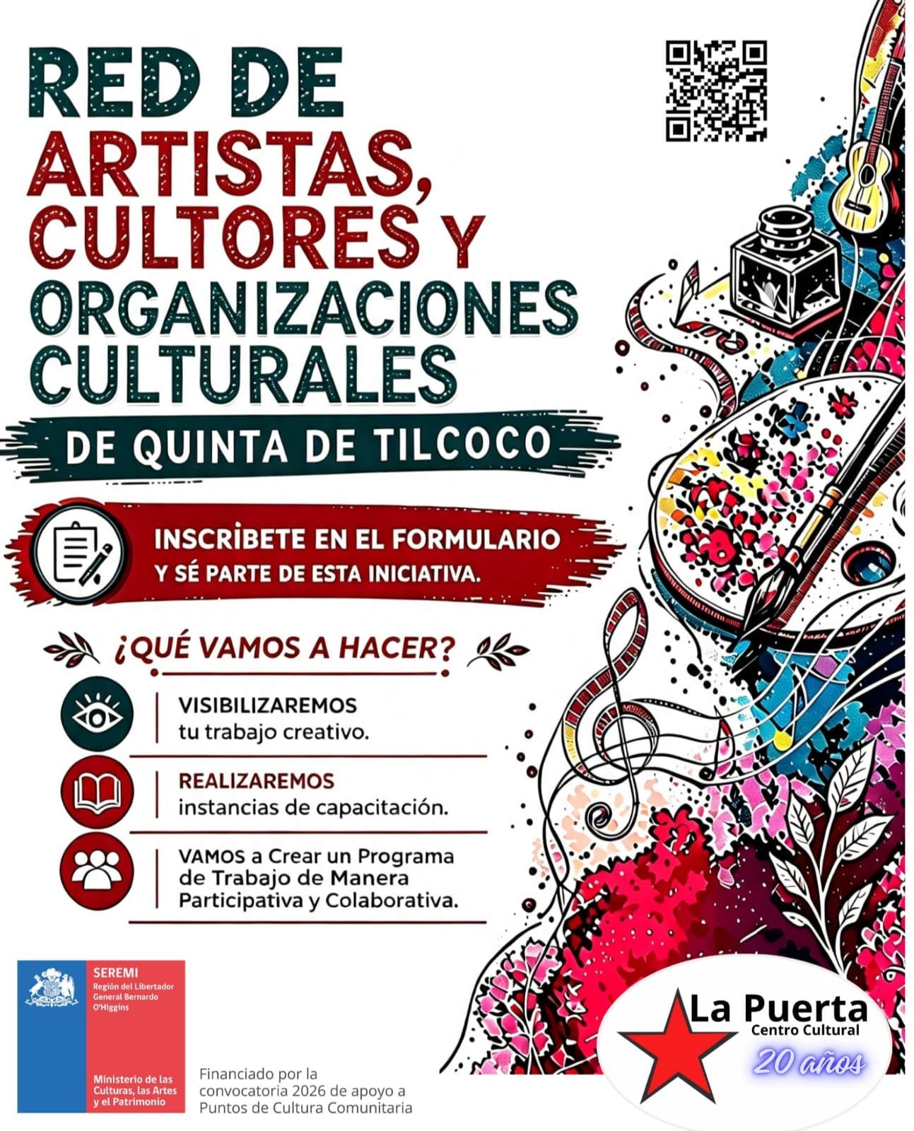 Convocatoria Red de Artistas, Cultores y Organizaciones Culturales de Quinta de Tilcoco